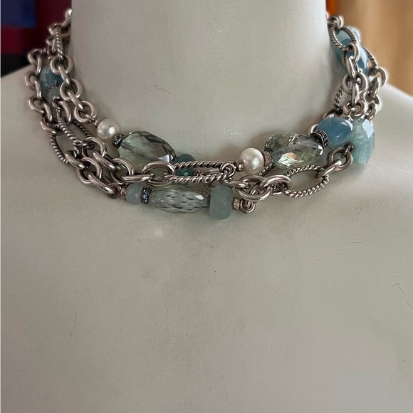 Gorgeous David Yurman 50” Pearl Bead & Chain Sterling Silver Necklace - Picture 7 of 17